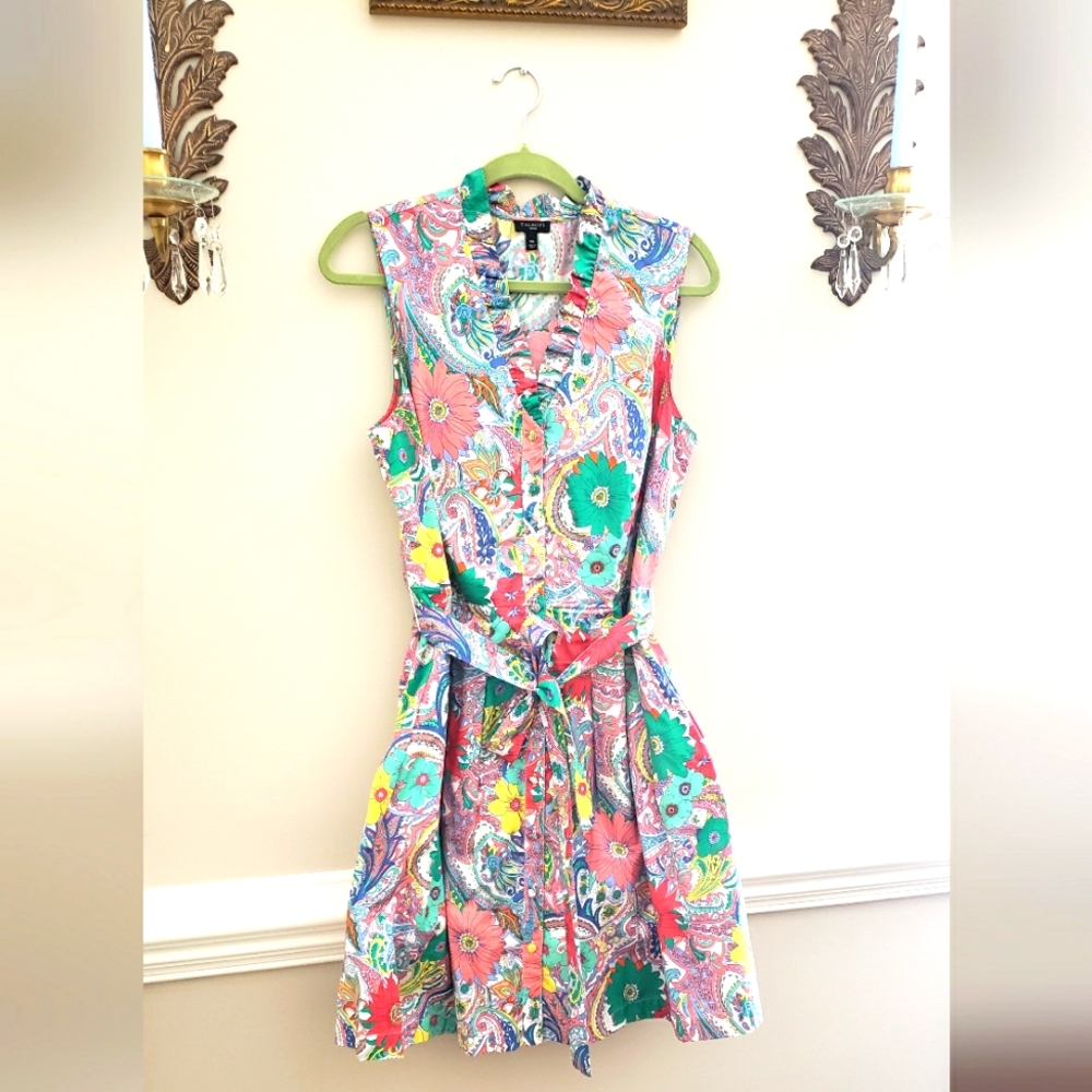 Talbots Pink and Green Floral Dress